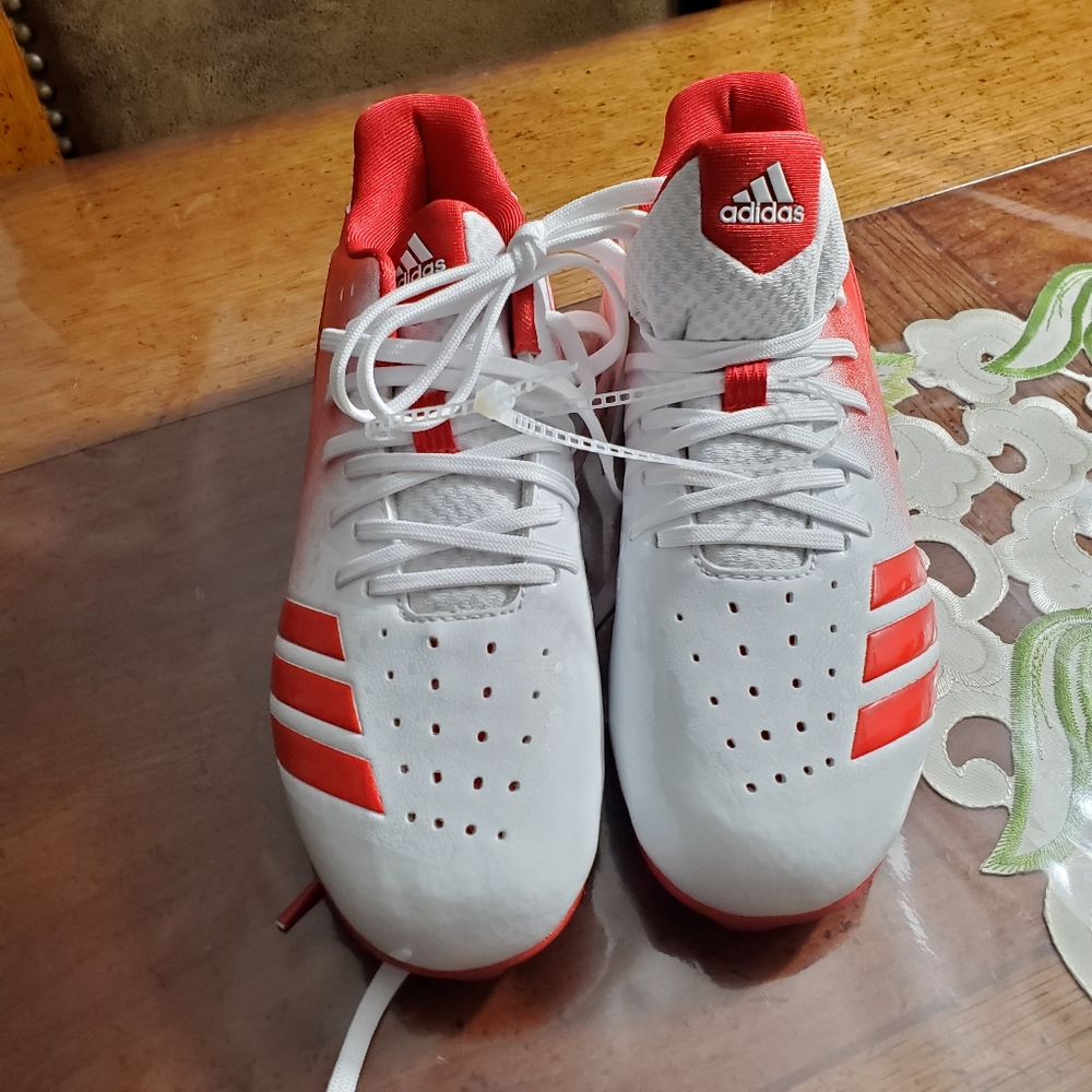 Adidas Icon 4 Md K White/Scar Baseball Shoes - Picture 3 of 7